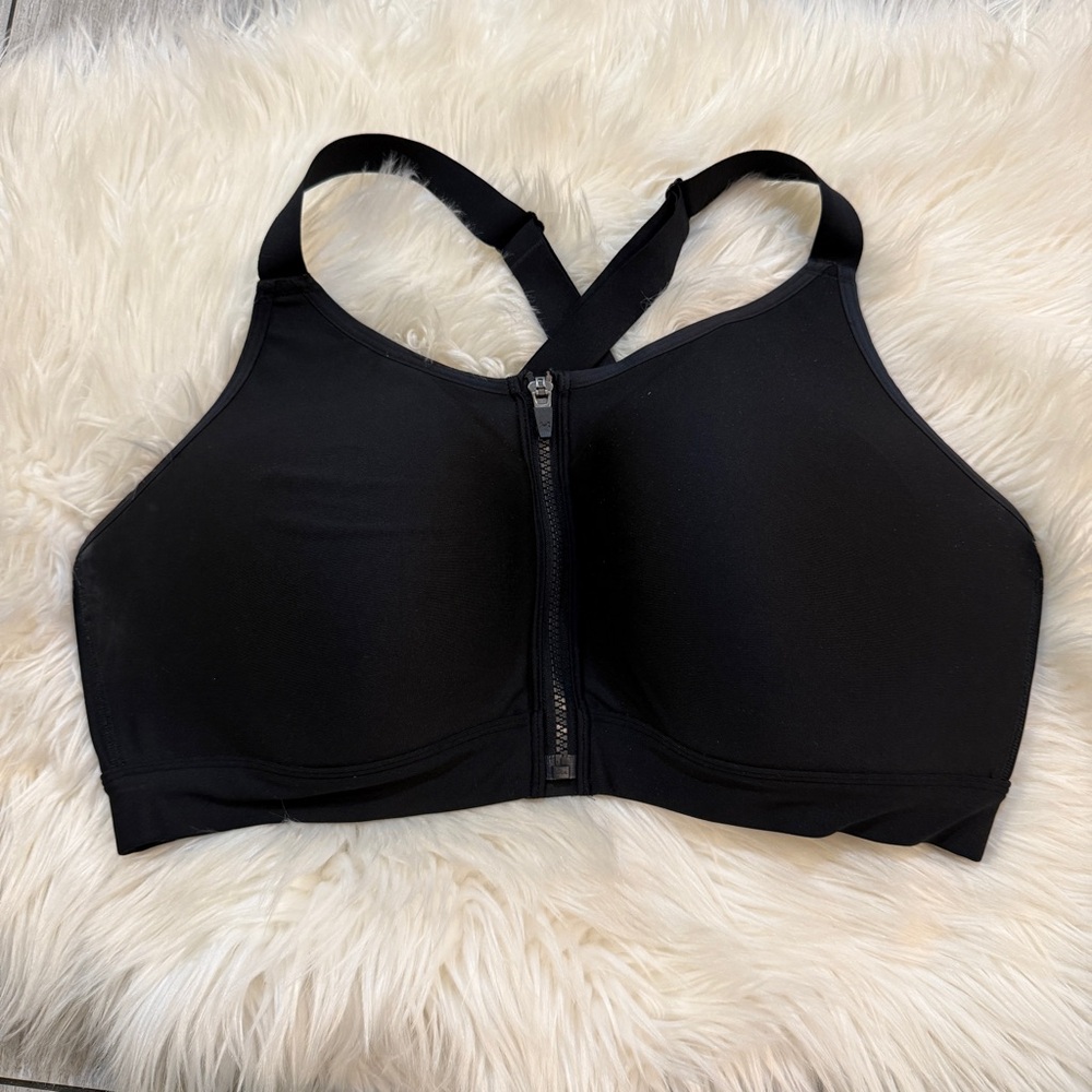 Under Armour Sport Bra Women's Push up Continuum High Zip Black Size 2X Athletic